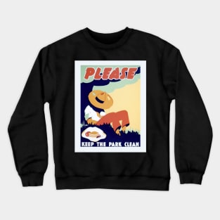 Digitally Restored "Please Keep The Park Clean" WPA Reprint Crewneck Sweatshirt